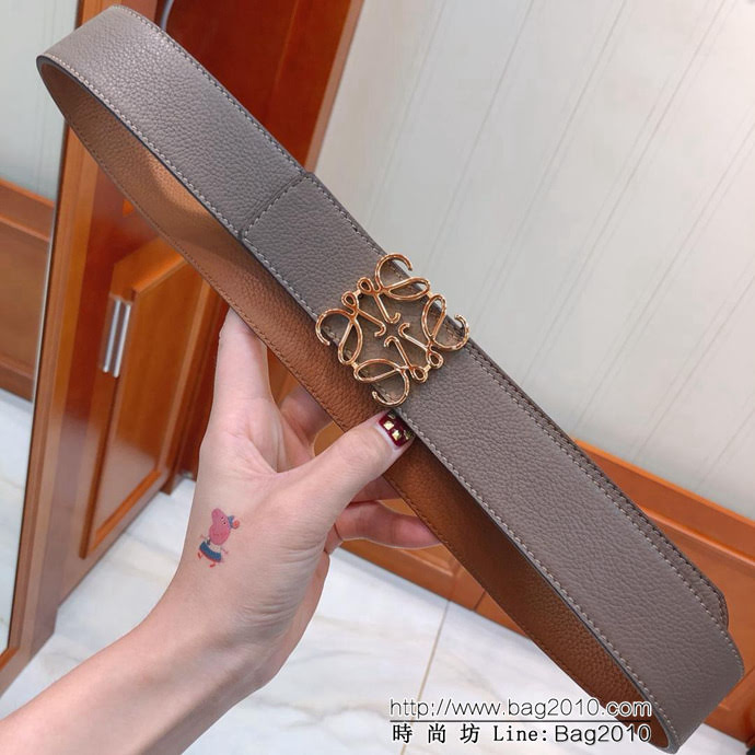 LOEWE羅意威 雙面可用皮帶 義大利雙面頭層荔枝紋腰帶 鋼Gancini扣飾 男士皮帶  xfp1102